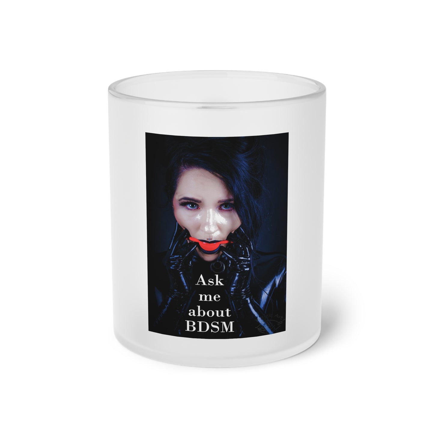 Frosted Glass Mug "ASK me..."