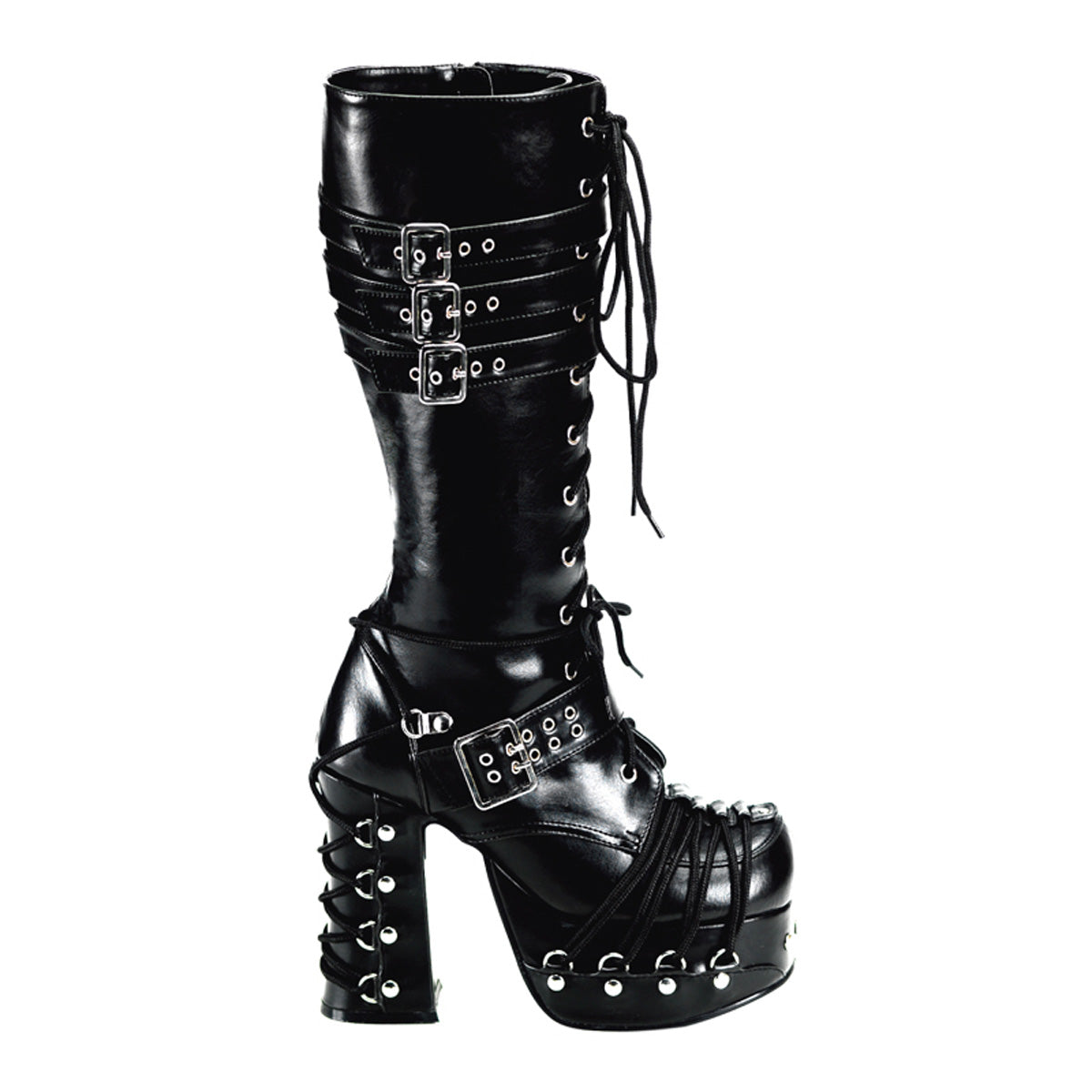 Demonia Charade-206  2" PF Goth Punk Lolita Corset Lace Up Knee BT