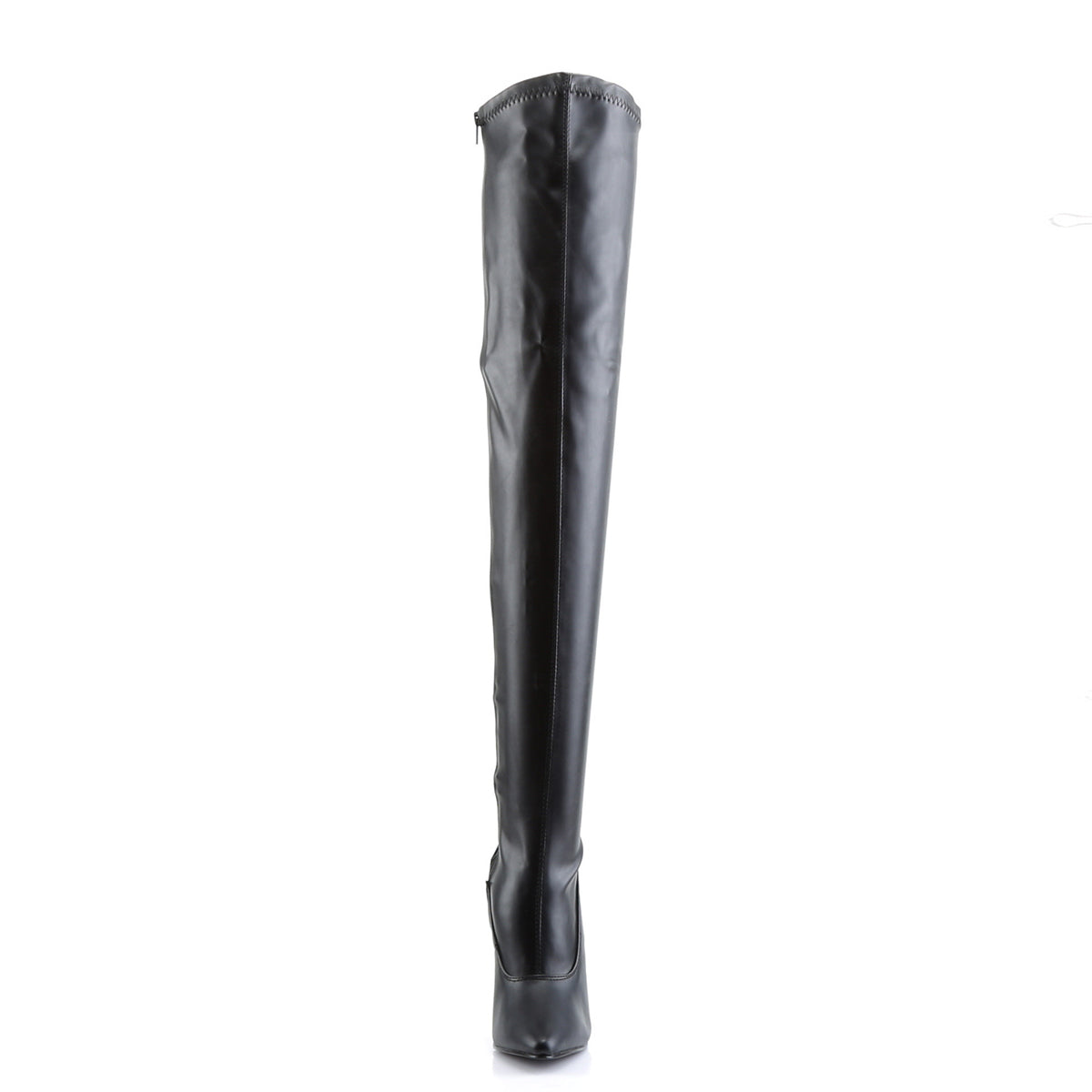 Devious Domina-3000 6" Plain Stretch Thigh Boot, Side Zip