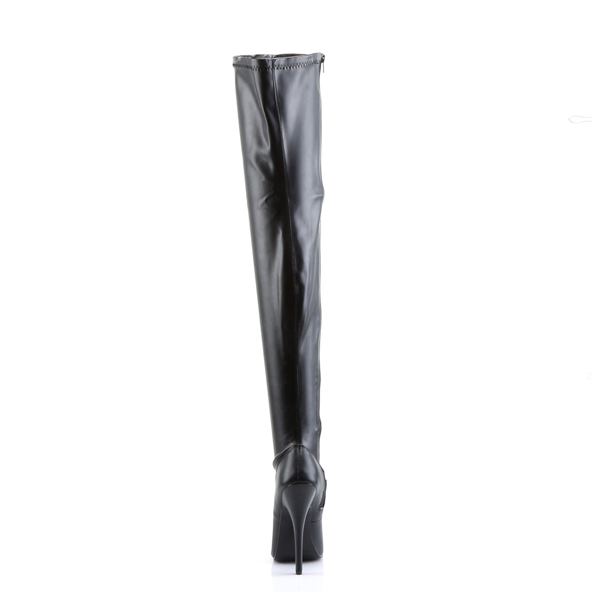 Devious Domina-3000 6" Plain Stretch Thigh Boot, Side Zip