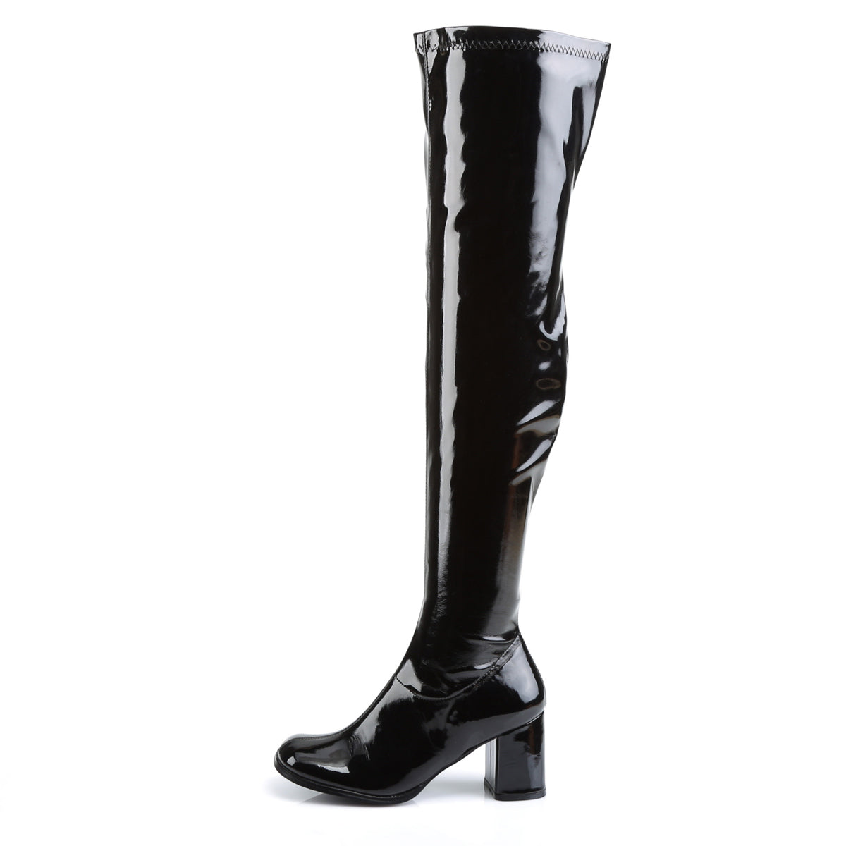 Funtasma Gogo-3000 3" Block Heel, Gogo Over-the-Knee Boot, Side Zip