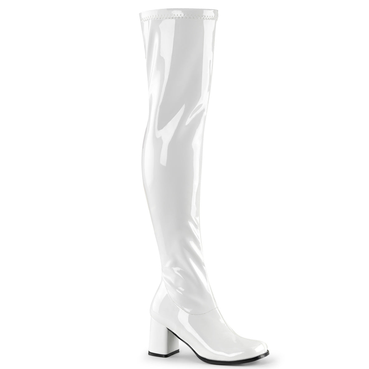 Funtasma Gogo-3000 3" Block Heel, Gogo Over-the-Knee Boot, Side Zip