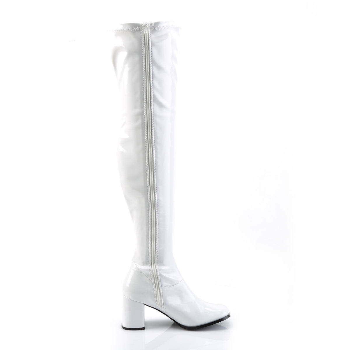 Funtasma Gogo-3000 3" Block Heel, Gogo Over-the-Knee Boot, Side Zip