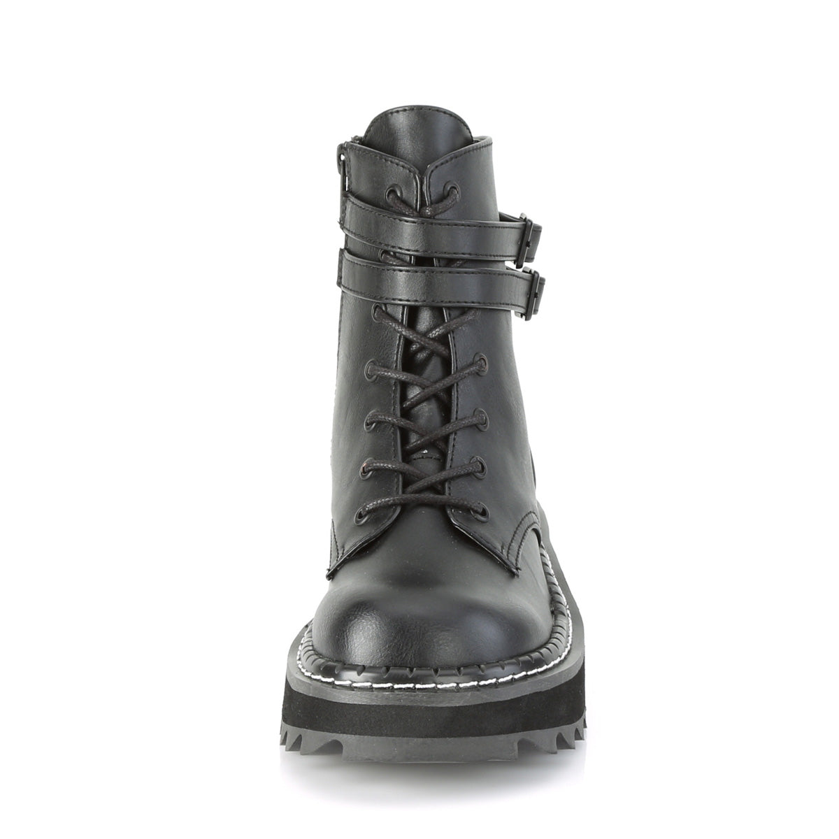 Demonia  Lilith-152 1 1/4" PF Lace-Up Ankle Boot, Side Zip